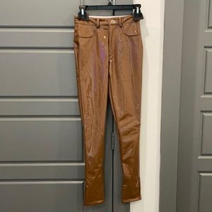 Faux Patent Leather Pants